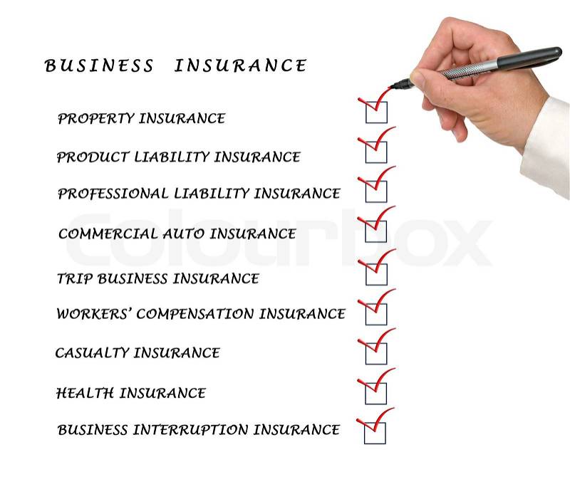 Check list for business insurance, stock photo