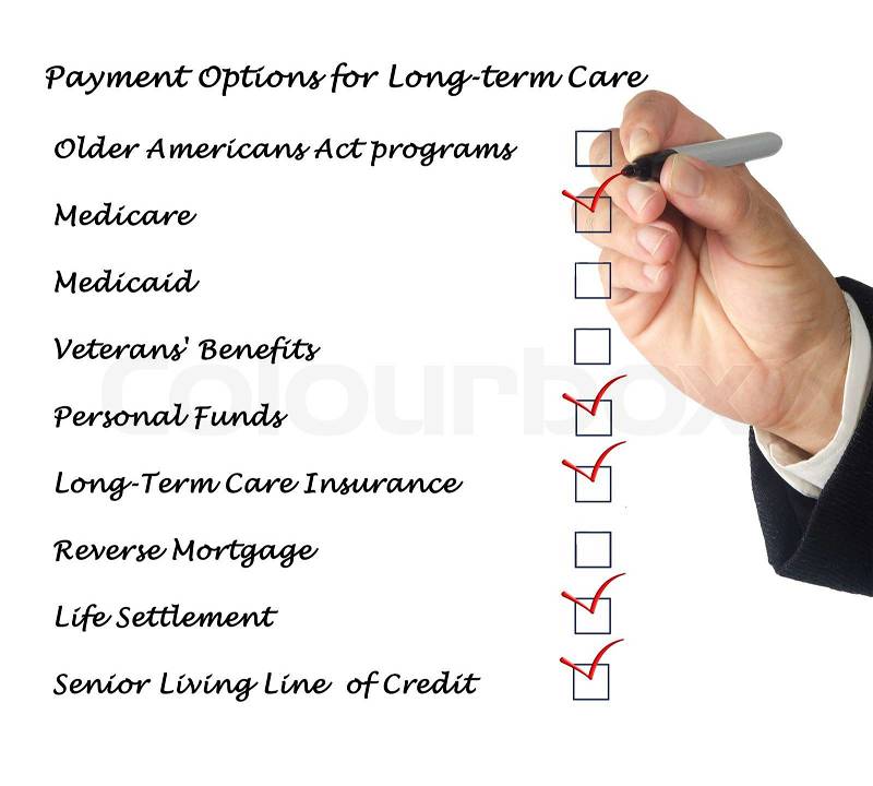 Payment Options for Long-term care, stock photo