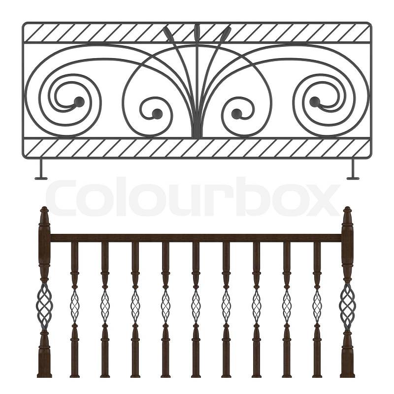 Wrought iron railings, stock photo