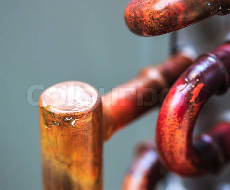 Copper tube for air conditioners, stock photo