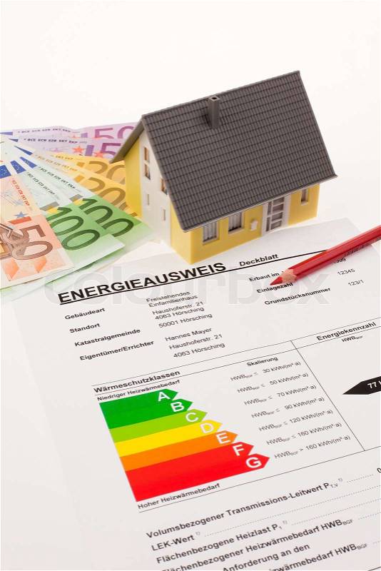 The energy performance certificate for single family, austria, stock photo