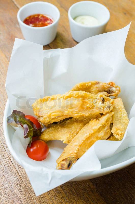 Fried wing chicken, stock photo