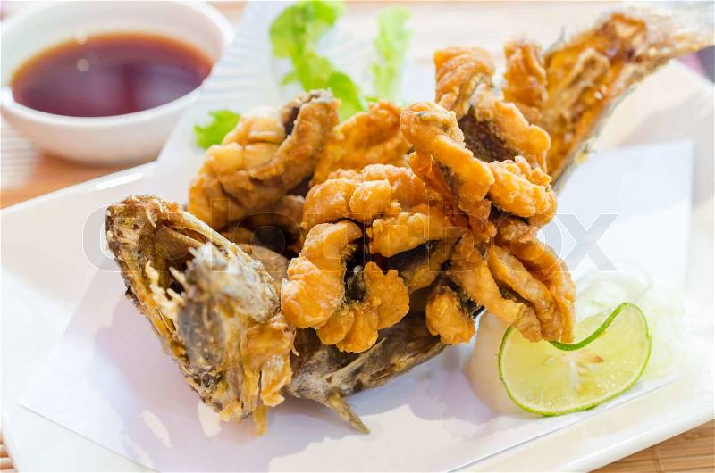 Fried fish (Specific focus), stock photo