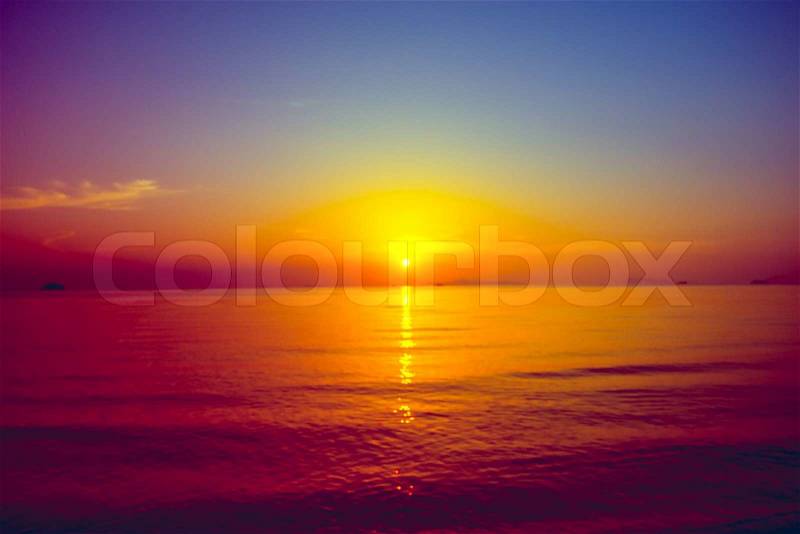 Tropical sunset on the beach. Ao-Nang. Krabi. Thailand, stock photo