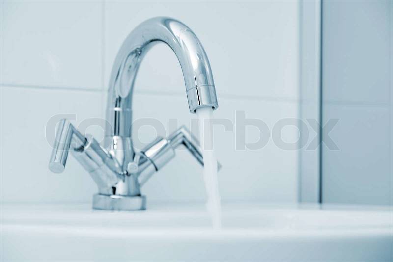 Open water faucet, stock photo