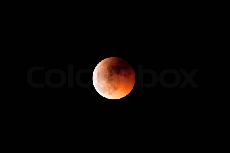 Beautiful red moon during a lunar eclipse, stock photo
