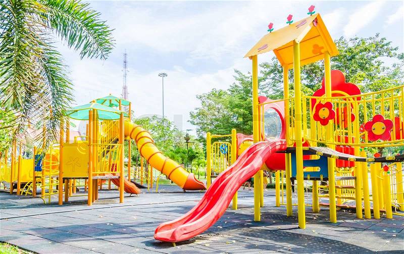 Outdoor Playground in the park, stock photo