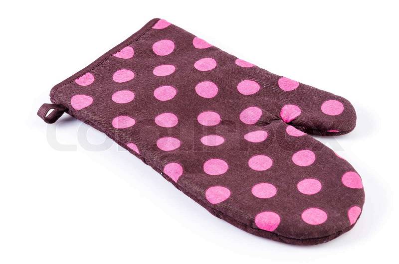 Oven glove on isolated white background, stock photo