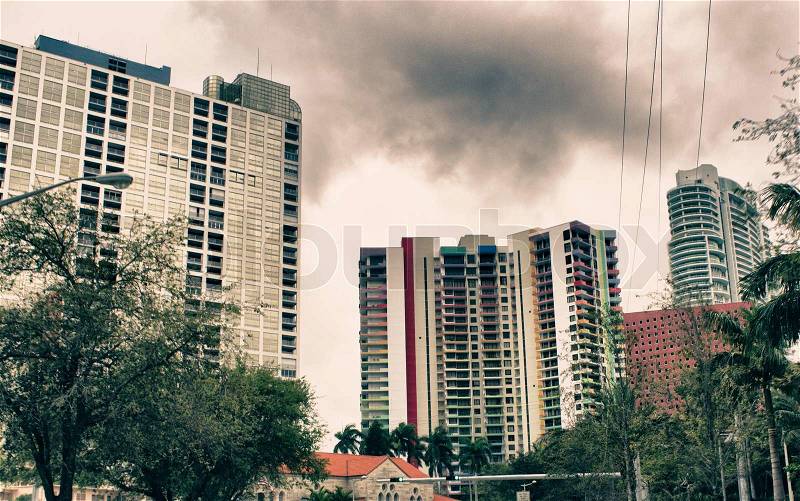 Miami Buildings Exterior, Florida, stock photo