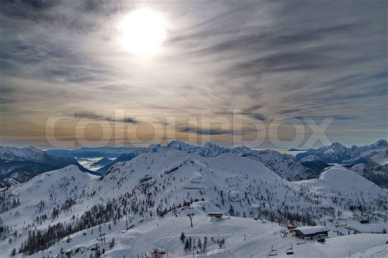 Mountains of Nassfeld in Austria, stock photo