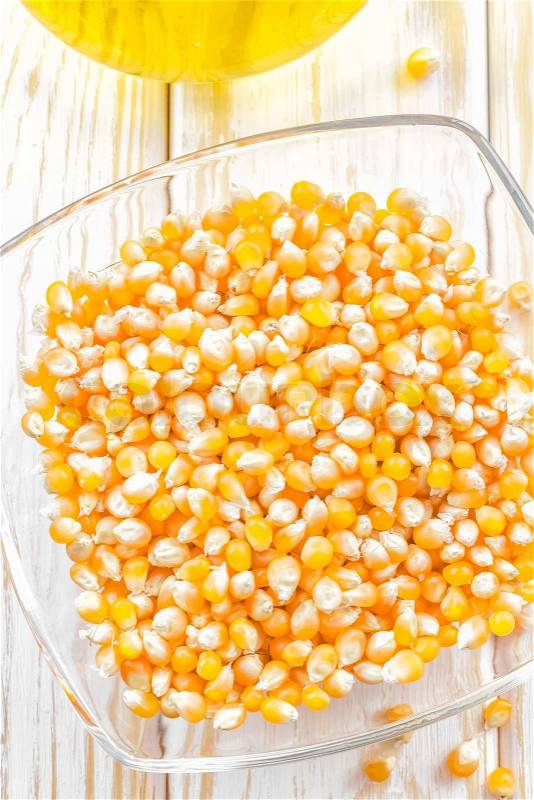 Corn and oil, stock photo