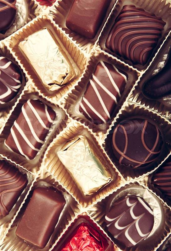 Delicious Chocolate Pralines, stock photo