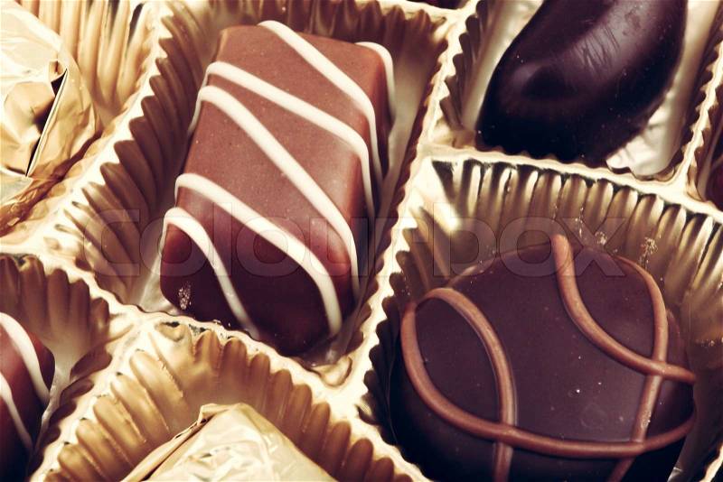 Delicious Chocolate Pralines, stock photo
