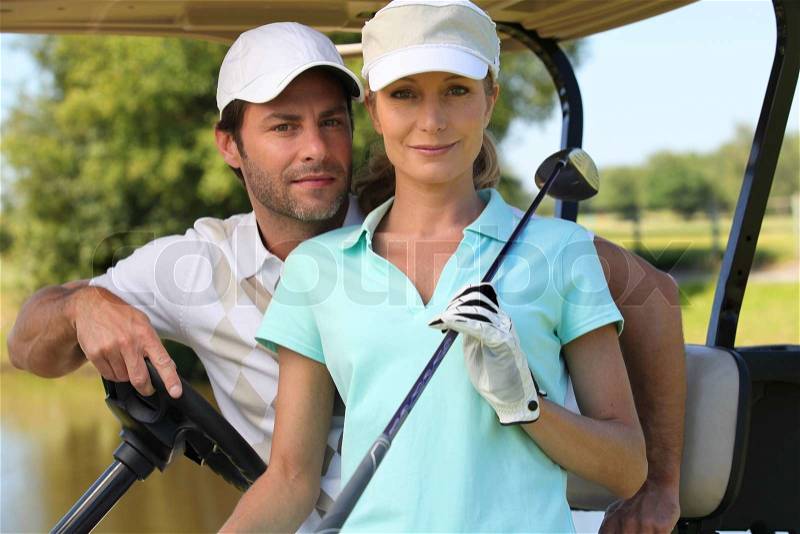 Couple game golf, stock photo