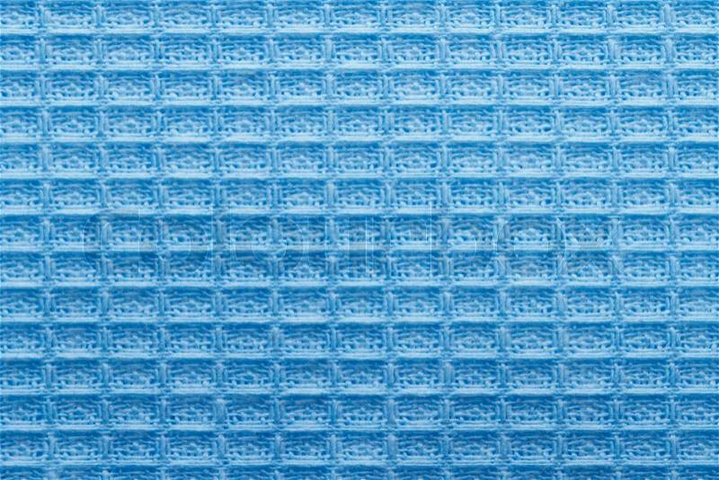 Texture of blue linen kitchen towel close up. macro. , stock photo