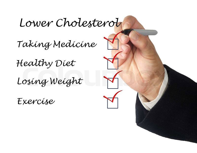 List to lower cholesterol, stock photo