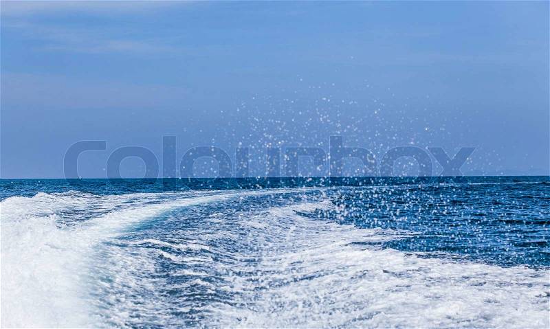 Boat Wake. Water wake, stock photo