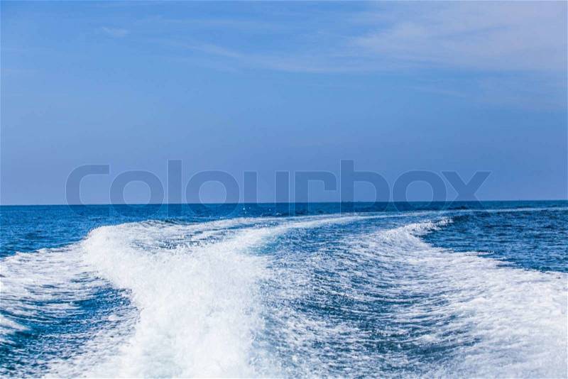 Boat Wake. Water wake, stock photo