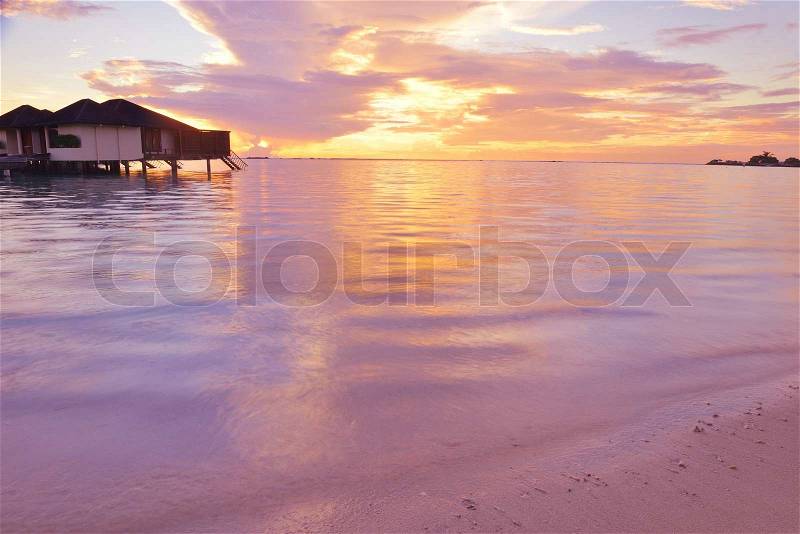 Tropical beach with white sand at summer, stock photo