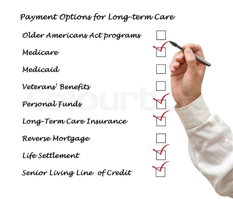 Payment Options for Long-term care, stock photo