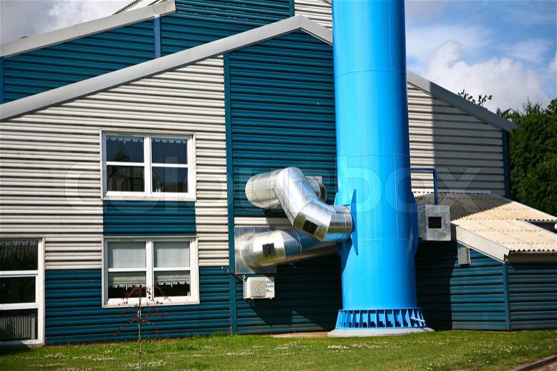 Small district heating plant in Denmark in Jytland, stock photo