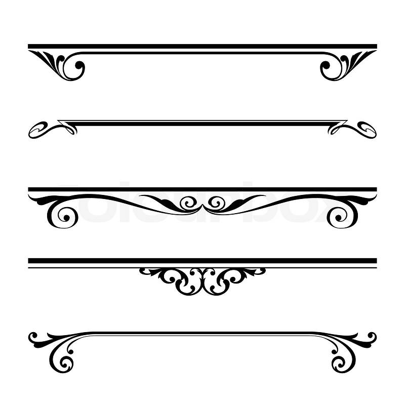 Download Vector set of decorative elements, border and page rules ...