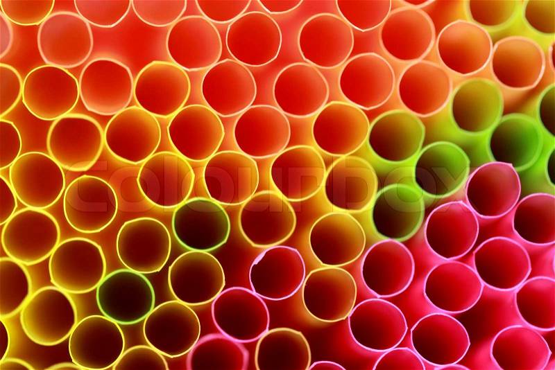 Closeup of Plastic straws to drink, stock photo
