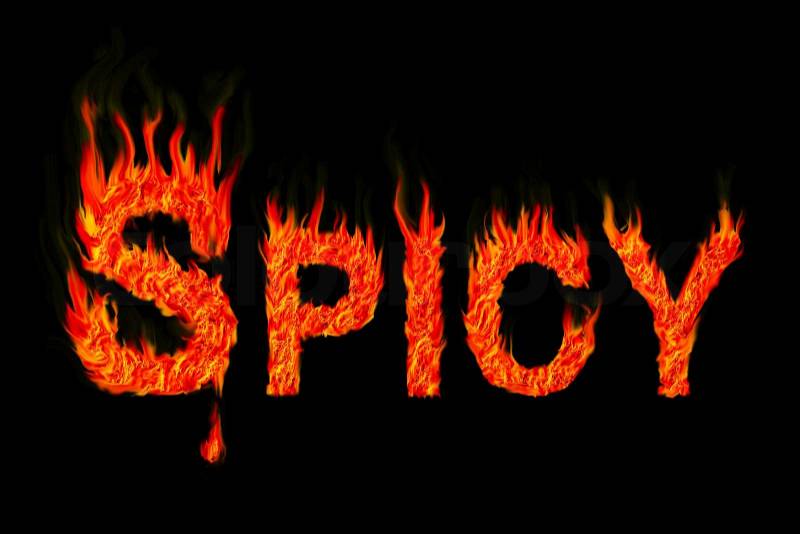 Spicy abstract fire text, stock photo