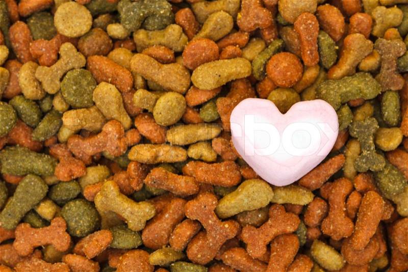 Ingredients of food pellets for pets, stock photo