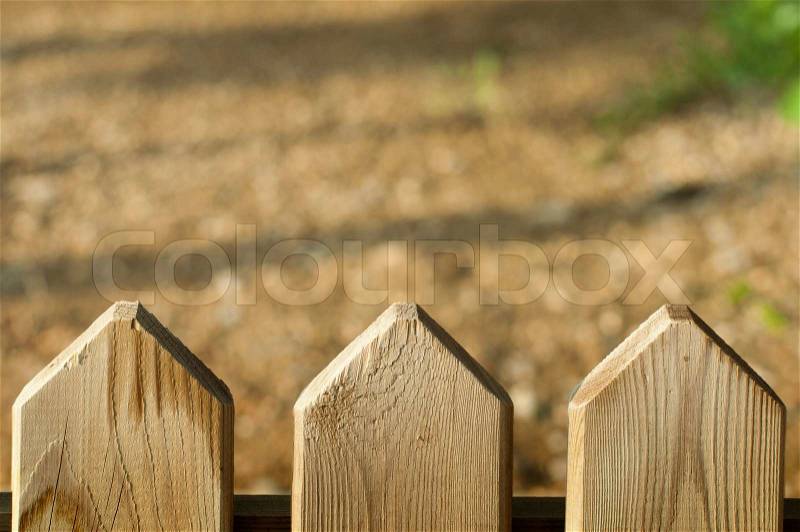 Decorative fence in house garden, stock photo