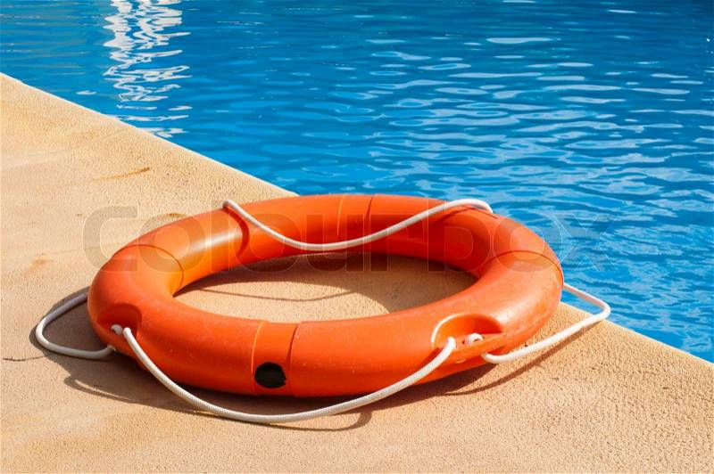 Buoy and swimming pool, stock photo