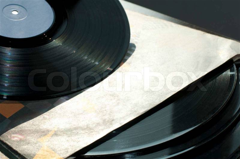 LPs and covers.Natural light, stock photo