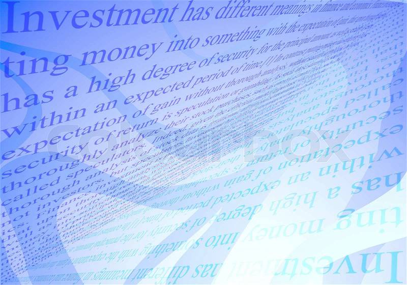 Investments conception blue background, stock photo