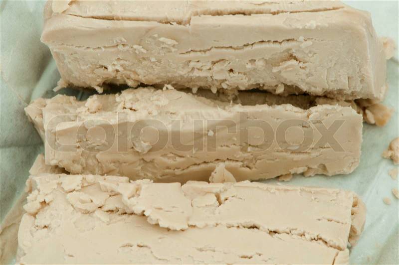 Fresh baker\'s beer yeast on white background , stock photo