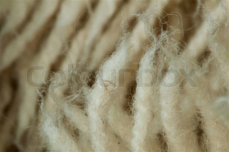 White wool fibers closeup, stock photo