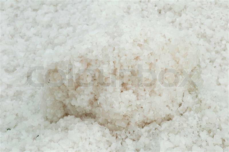 Pile of salt closeu on sea ​​saltern, stock photo