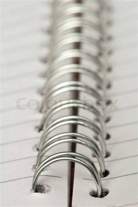 Spiral notebook very close up, stock photo