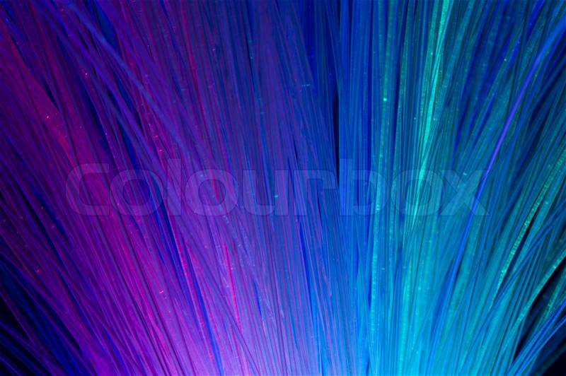 Blue colors optical fibers, stock photo