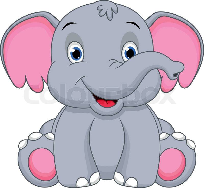 Illustration of cute baby elephant cartoon | Stock Vector ...
