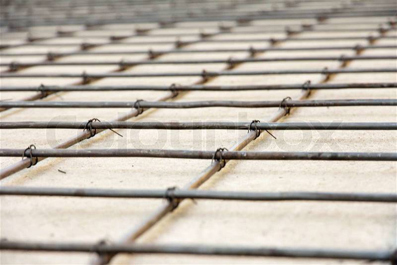 Detail of reinforced concrete,floor construction, stock photo