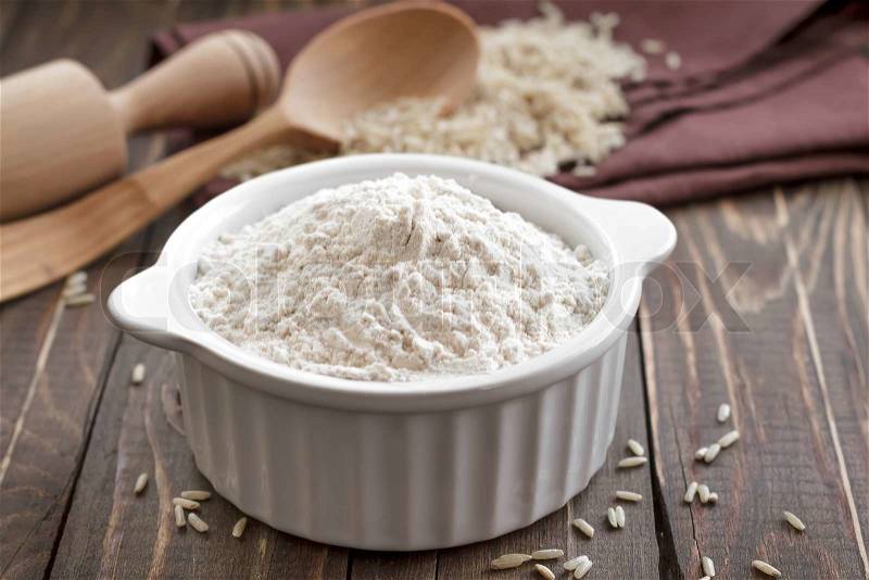 Rice flour, stock photo