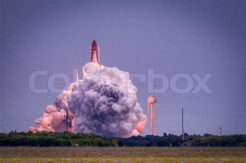 Launch of Atlantis STS-135 at NASA Kennedy Space Center, Cape Canaveral, Florida, USA, stock photo