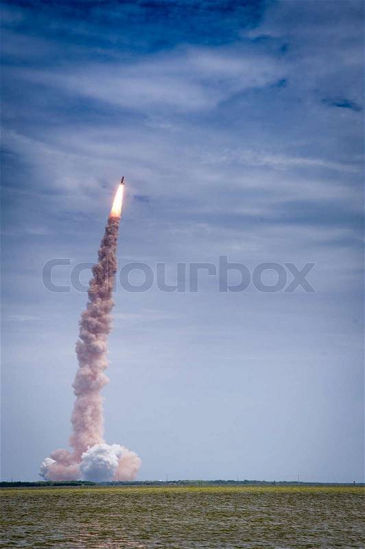 Launch of Atlantis-STS-135 at NASA Kennedy Space Center, Florida, USA, stock photo