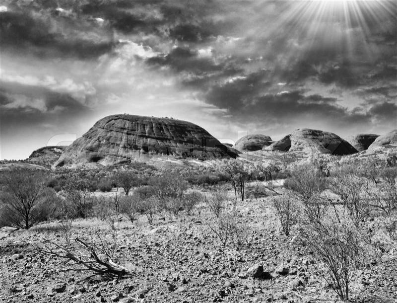 Rounded rocks of Northern Territory, Australia, stock photo