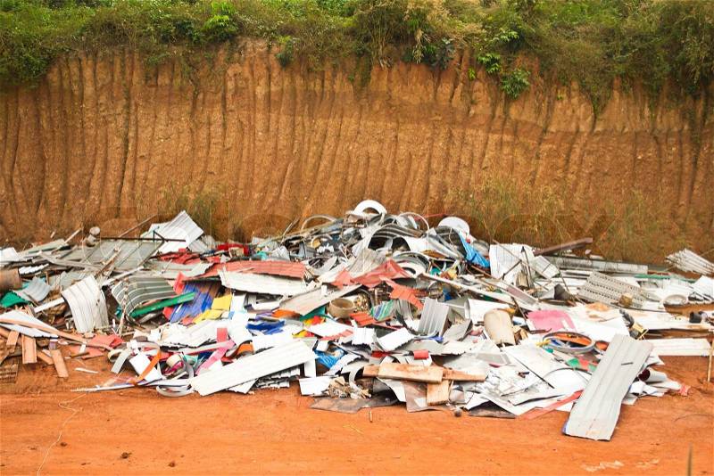 Garbage in landfill , stock photo