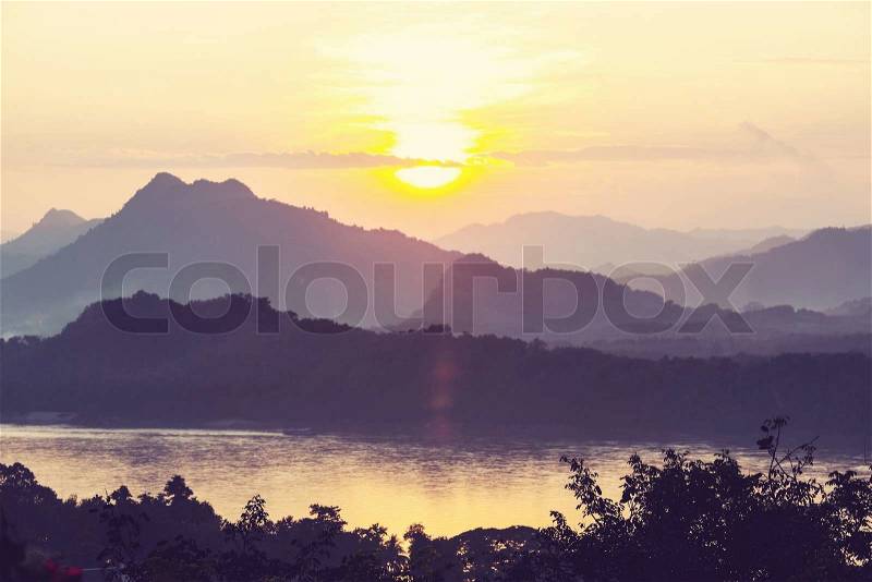 Song river at Vang Vieng, Laos, stock photo