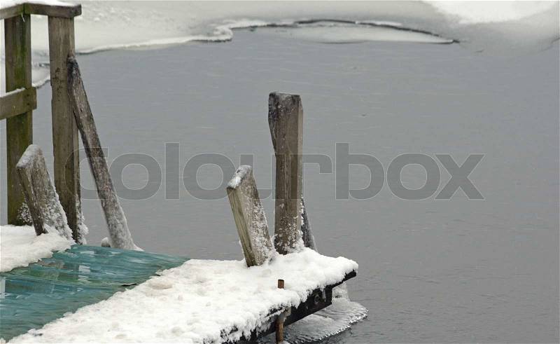 Air hole for ice-swimming, stock photo