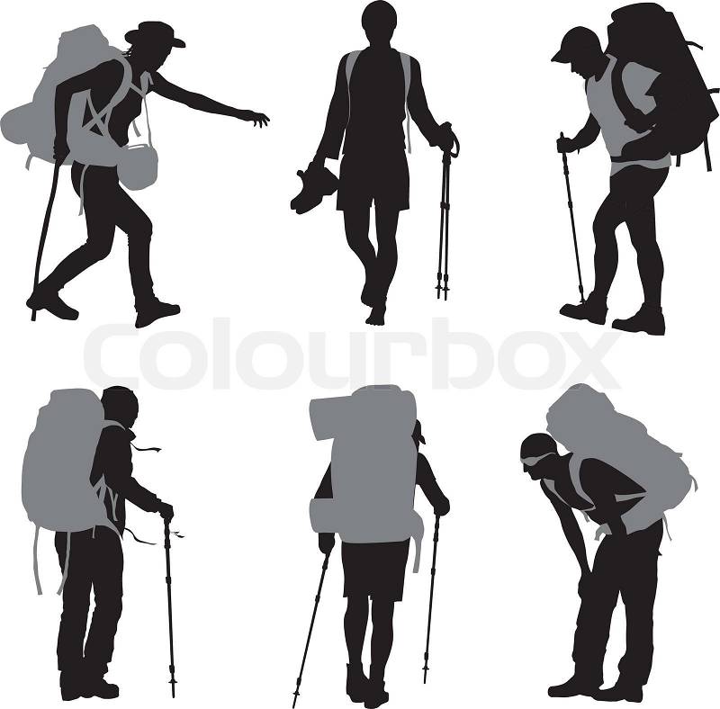 People With Backpack Vector Stock Vector Colourbox