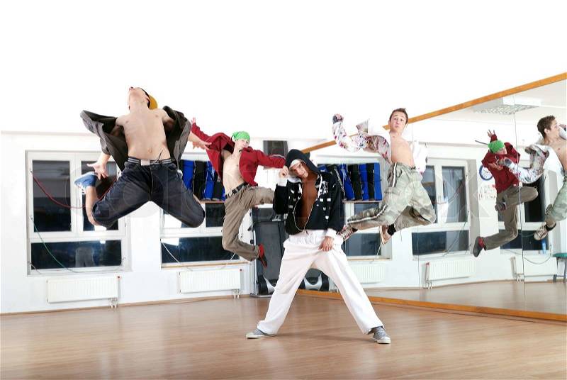 Break Dance Indoor B Boys, stock photo