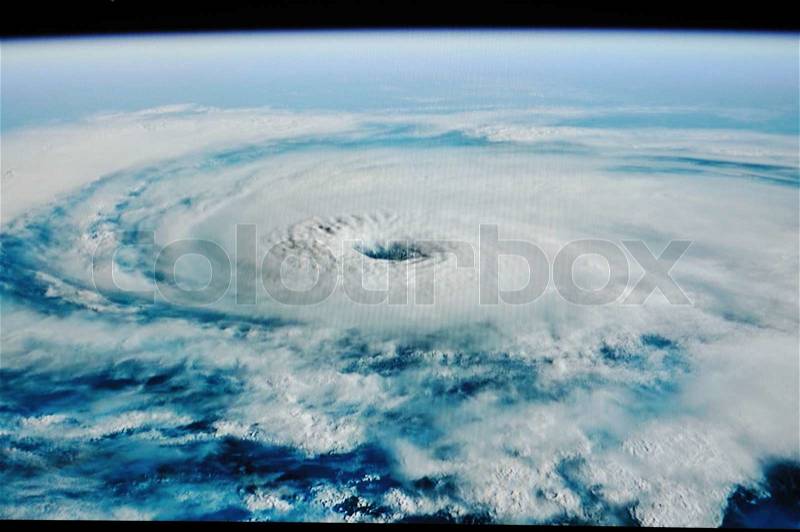 Uragan tornado shoot from space, stock photo
